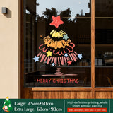 2026 Christmas Decoration Window Stickers - Christmas Tree, Store Display Scene Static Clings & Window Decals