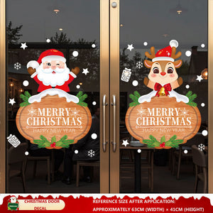 Christmas Decorations: Static Cling Santa Claus & Christmas Tree Window Stickers for Storefront, Glass Door Scene Decoration Hanging Ornaments - mysquishcase