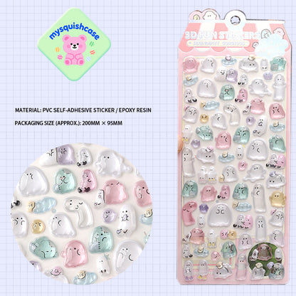 Dreamy 3D Epoxy Resin Self - Adhesive Ghost Stickers: Add a Touch of Whimsy to Your DIY Crafts