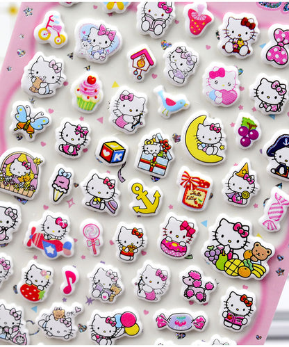 Kitty 3D Phone Case Decorative Stickers - Cartoon DIY Bubble Stickers