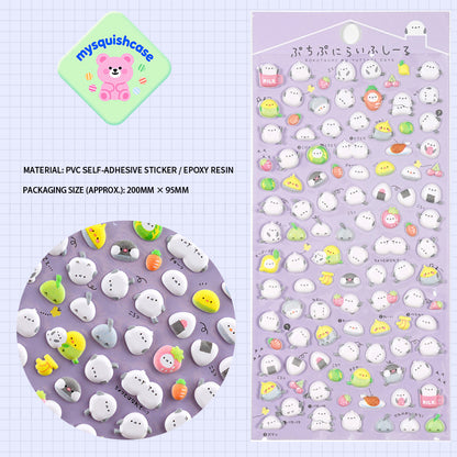 Cartoon Animal 3D Stickers - DIY Phone Case Decorative Decals