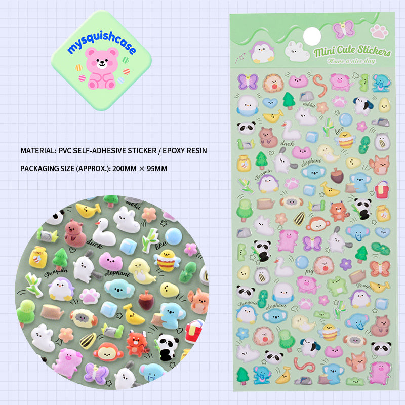 Cute Pet Carnival - Themed 3D Bubble Gum Stickers