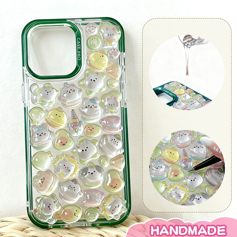  Adorable Hello Kitty clear phone case with blue trim for iPhone. Transparent Sanrio design, protective & stylish. Perfect kawaii accessory for Hello Kitty fans. Custom cute case!