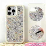 Adorable handmade cat pattern phone case with kawaii custom art design. Crystal clear case showcases cute cartoon cats. Perfect for cat lovers and kawaii enthusiasts!  