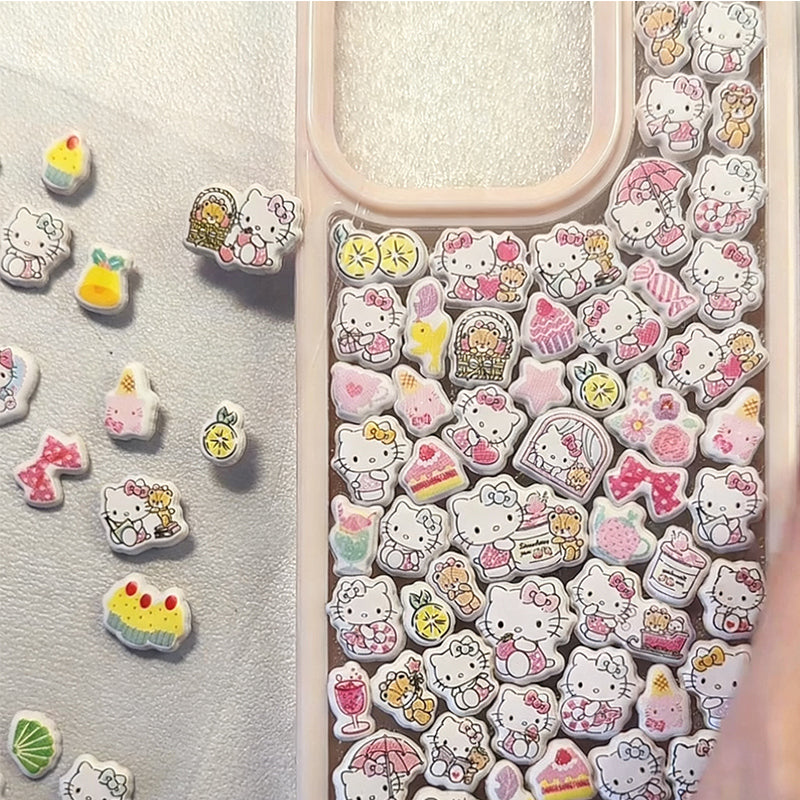 Kitty 3D Phone Case Decorative Stickers - Cartoon DIY Bubble Stickers