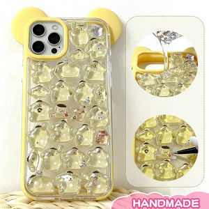Cute Hello Kitty Clear Phone Case with Blue Trim for iPhone - mysquishcase