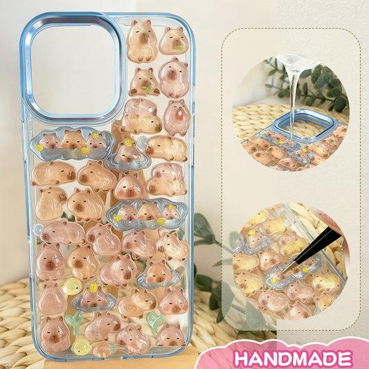 Handmade 3D Capybara Pattern iPhone Case