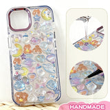  Adorable Hello Kitty clear phone case with blue trim for iPhone. Transparent Sanrio design, protective & stylish. Perfect kawaii accessory for Hello Kitty fans. Custom cute case!