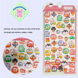 Adorable 3D Japanese-style cartoon stickers perfect for DIY decorations. High-quality self-adhesive kawaii stickers for phone cases and creative projects!