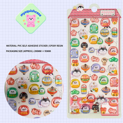 Cute 3D Cartoon Fun Self - Adhesive Japanese - Style Stickers, Suitable for Various DIY Decorations.