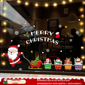 Christmas Decorations: Static Cling Santa Claus & Christmas Tree Window Stickers for Storefront, Glass Door Scene Decoration Hanging Ornaments - mysquishcase