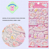Adorable My Melody 3D bubble stickers with Sanrio character design. Soft rubber, safe & reusable. Perfect for phone cases, laptops, DIY crafts. Great for kids & adults. Limited stock!
