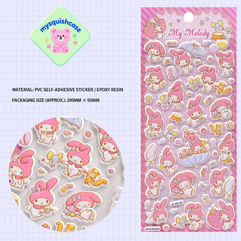 Children's Cartoon My Melody 3D Bubble Stickers - Cute Mobile Phone Decorative Decals
