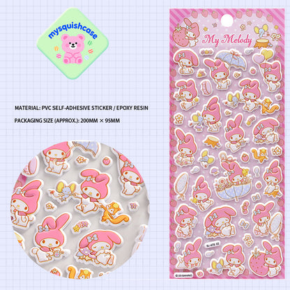 Children's Cartoon My Melody 3D Bubble Stickers - Cute Mobile Phone Decorative Decals