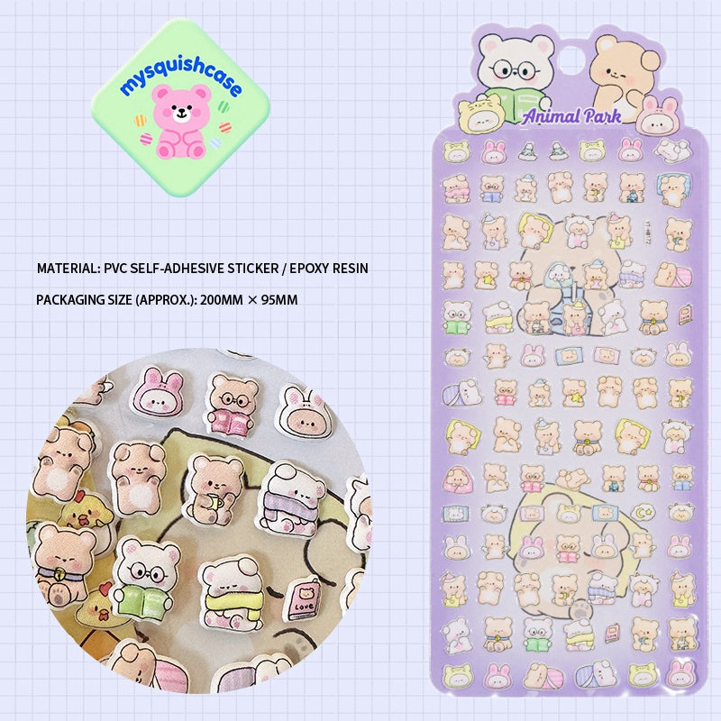 Cute Pet Paradise Collection - Themed 3D Bubble Gum Stickers