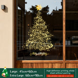 2026 Christmas Decoration Window Stickers - Christmas Tree, Store Display Scene Static Clings & Window Decals