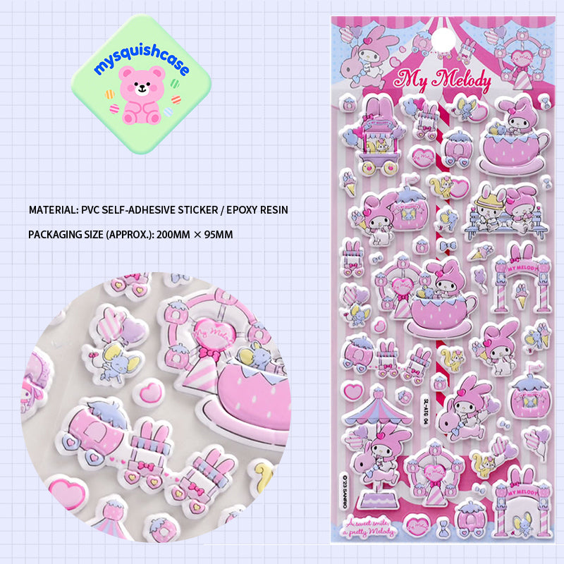 Children's Cartoon My Melody 3D Bubble Stickers - Cute Mobile Phone Decorative Decals