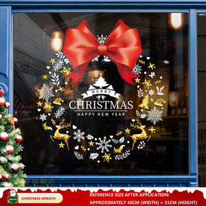 Christmas Decorations: Static Cling Santa Claus & Christmas Tree Window Stickers for Storefront, Glass Door Scene Decoration Hanging Ornaments - mysquishcase