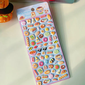 Adorable delicious food cute paradise-themed 3D bubble gum stickers with fun designs. Perfect for decorating phone cases, laptops & journals. Soft rubber kawaii stickers.