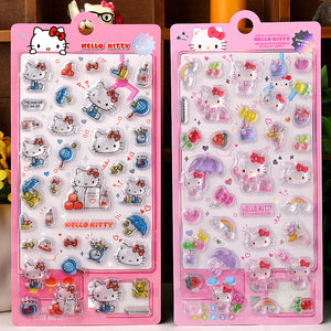 Playful 3D epoxy Hello Kitty stickers perfect for DIY phone cases and crafts. High-quality self-adhesive kawaii Sanrio stickers add whimsical cuteness to projects!
