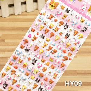 Adorable dog colorful paradise-themed 3D bubble gum stickers with fun designs. Perfect for decorating phone cases, laptops & journals. Soft rubber kawaii stickers.