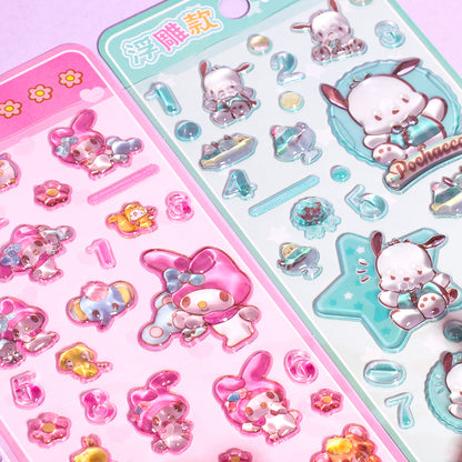 Cartoon Cute & Fun Stickers: Kuromi, Pochacco & My Melody Phone Case Decals