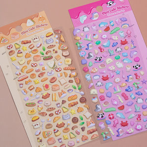Adorable marine party-themed 3D bubble gum stickers featuring cute creatures. Perfect for decorating phone cases, laptops, and crafts. Kawaii ocean character decals.