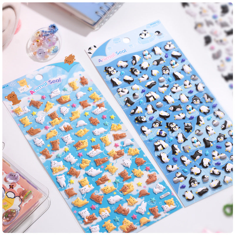 3D Puffy Bubble Stickers with Miniature Animal Patterns - DIY Stickers for Phone Cases