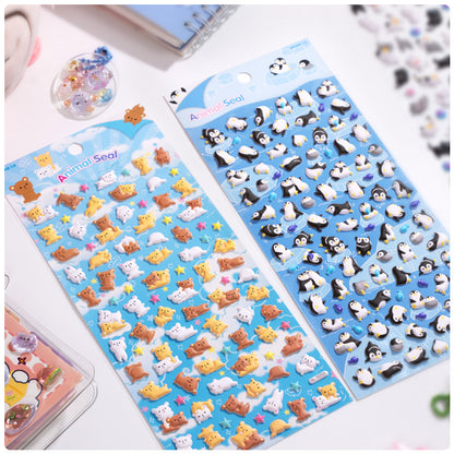 3D Puffy Bubble Stickers with Miniature Animal Patterns - DIY Stickers for Phone Cases