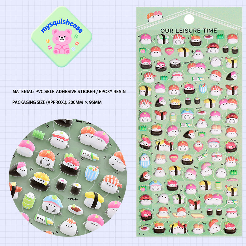Cartoon Small Animal 3D Bubble Stickers - Decorative Decals for Phone Cases, Water Cups & Notebooks