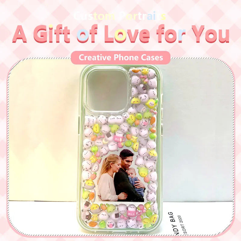 Personalized Family & Newborn 3D Handmade Acrylic Phone Case | mysquishcase Personalized Family & Newborn 3D Handmade Acrylic Phone Case | mysquishcase