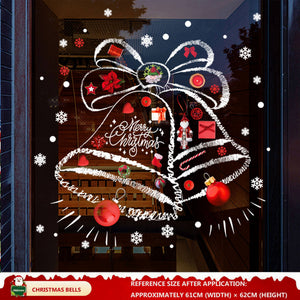 Christmas Decorations: Static Cling Santa Claus & Christmas Tree Window Stickers for Storefront, Glass Door Scene Decoration Hanging Ornaments - mysquishcase