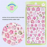 Playful 3D epoxy cherry blossom stickers perfect for DIY phone cases and crafts. High-quality self-adhesive kawaii floral stickers add blossoming cuteness!