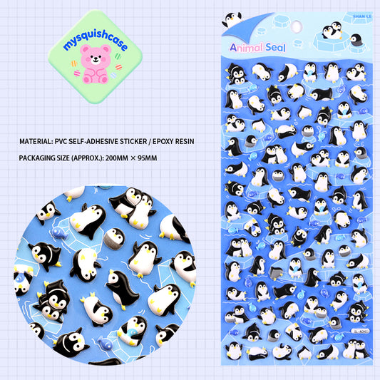 3D Puffy Bubble Stickers with Miniature Animal Patterns - DIY Stickers for Phone Cases