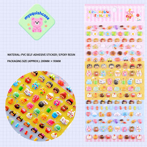Adorable mini cute collection-themed 3D bubble gum stickers with fun designs. Perfect for decorating phone cases, laptops & journals. Soft rubber kawaii stickers.
