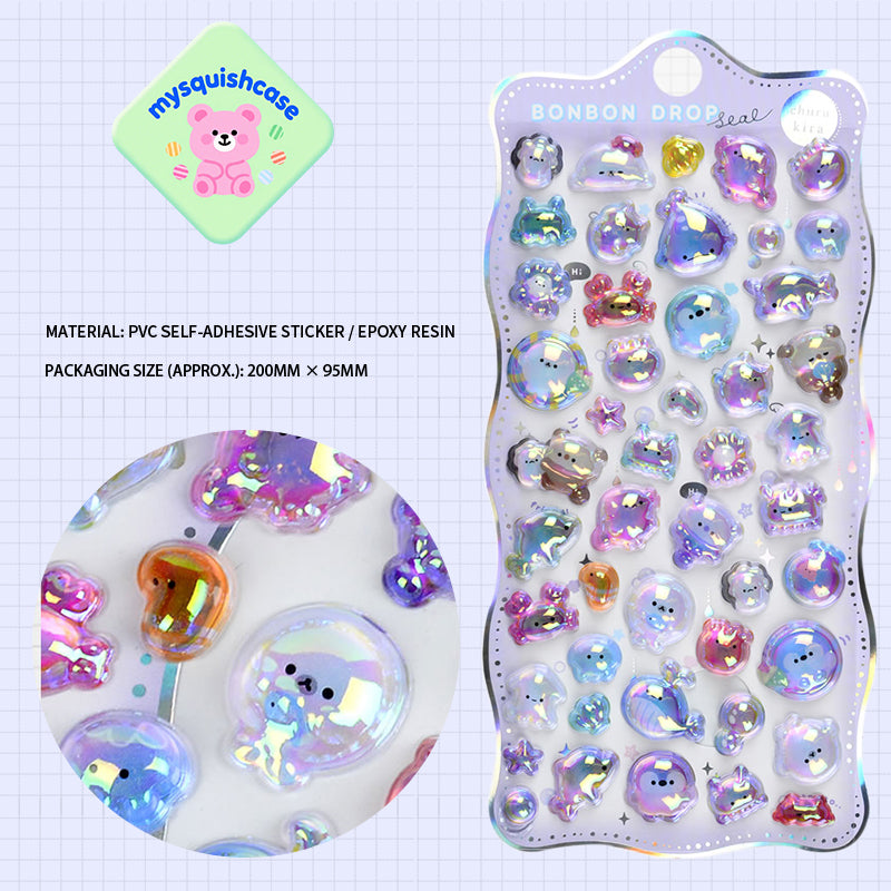 Playful 3D Holographic Sea & Land Critter Stickers: Add Iridescent Cuteness to Your DIYs with These Whimsical Pals