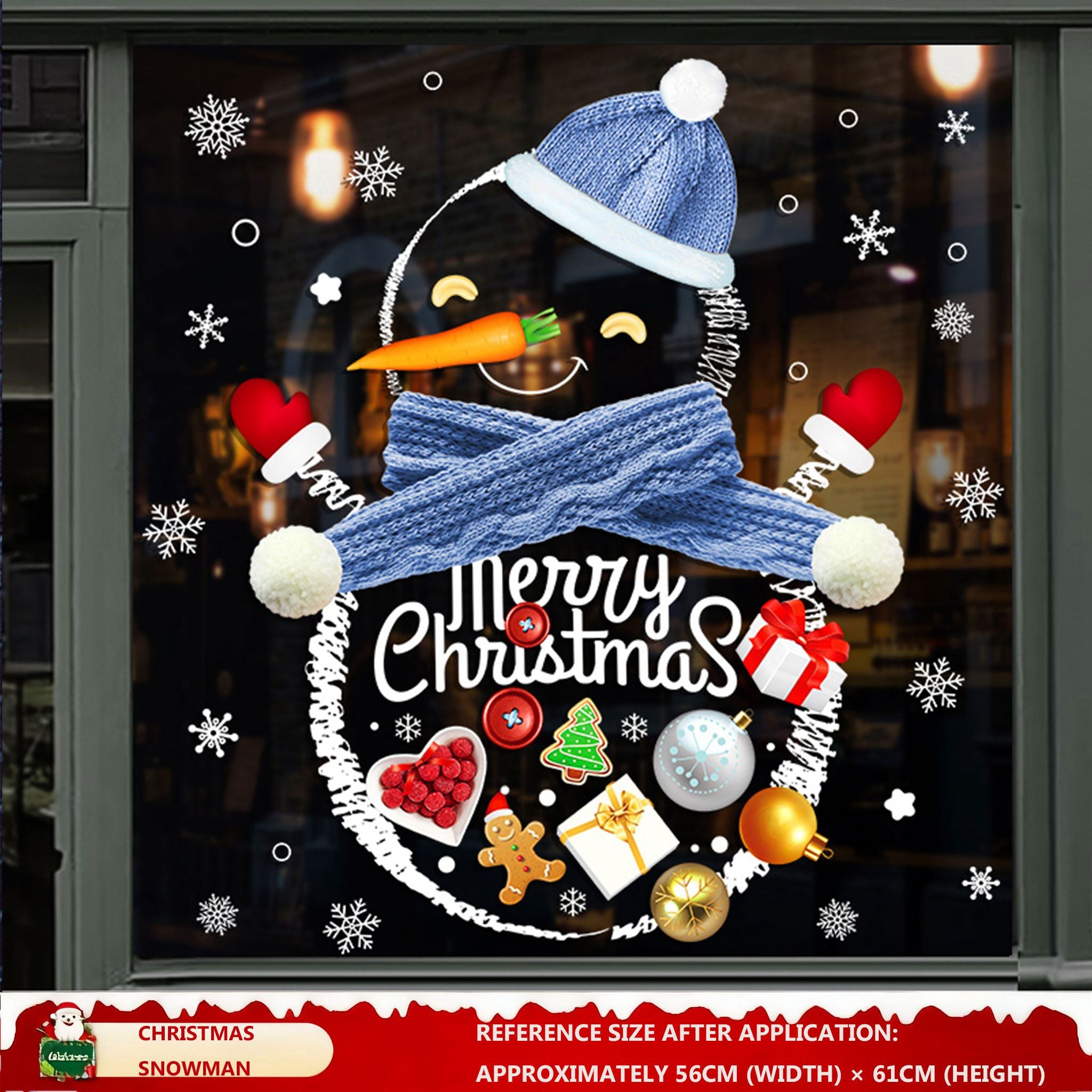 Christmas Decorations: Static Cling Santa Claus & Christmas Tree Window Stickers for Storefront, Glass Door Scene Decoration Hanging Ornaments - mysquishcase