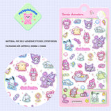 Playful 3D epoxy Sanrio character stickers perfect for DIY phone cases and crafts. High-quality self-adhesive kawaii stickers add whimsical cuteness to projects!