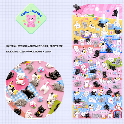 3D Puffy Bubble Stickers with Miniature Animal Patterns - DIY Stickers for Phone Cases
