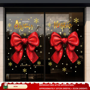 Christmas Decorations: Static Cling Santa Claus & Christmas Tree Window Stickers for Storefront, Glass Door Scene Decoration Hanging Ornaments - mysquishcase