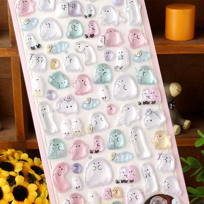 Dreamy 3D Epoxy Resin Self - Adhesive Ghost Stickers: Add a Touch of Whimsy to Your DIY Crafts