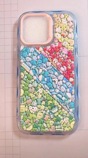 Kawaii 3D Rainbow Decoden Phone Case | Handmade Resin Charm iPhone Cover - mysquishcase