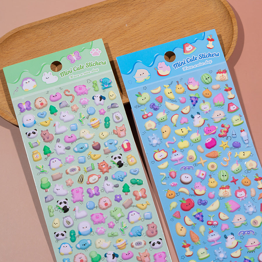 Adorable cute pet carnival-themed 3D bubble gum stickers. Perfect for decorating phone cases, laptops, and DIY crafts. Kawaii animal character decals for pet lovers.
