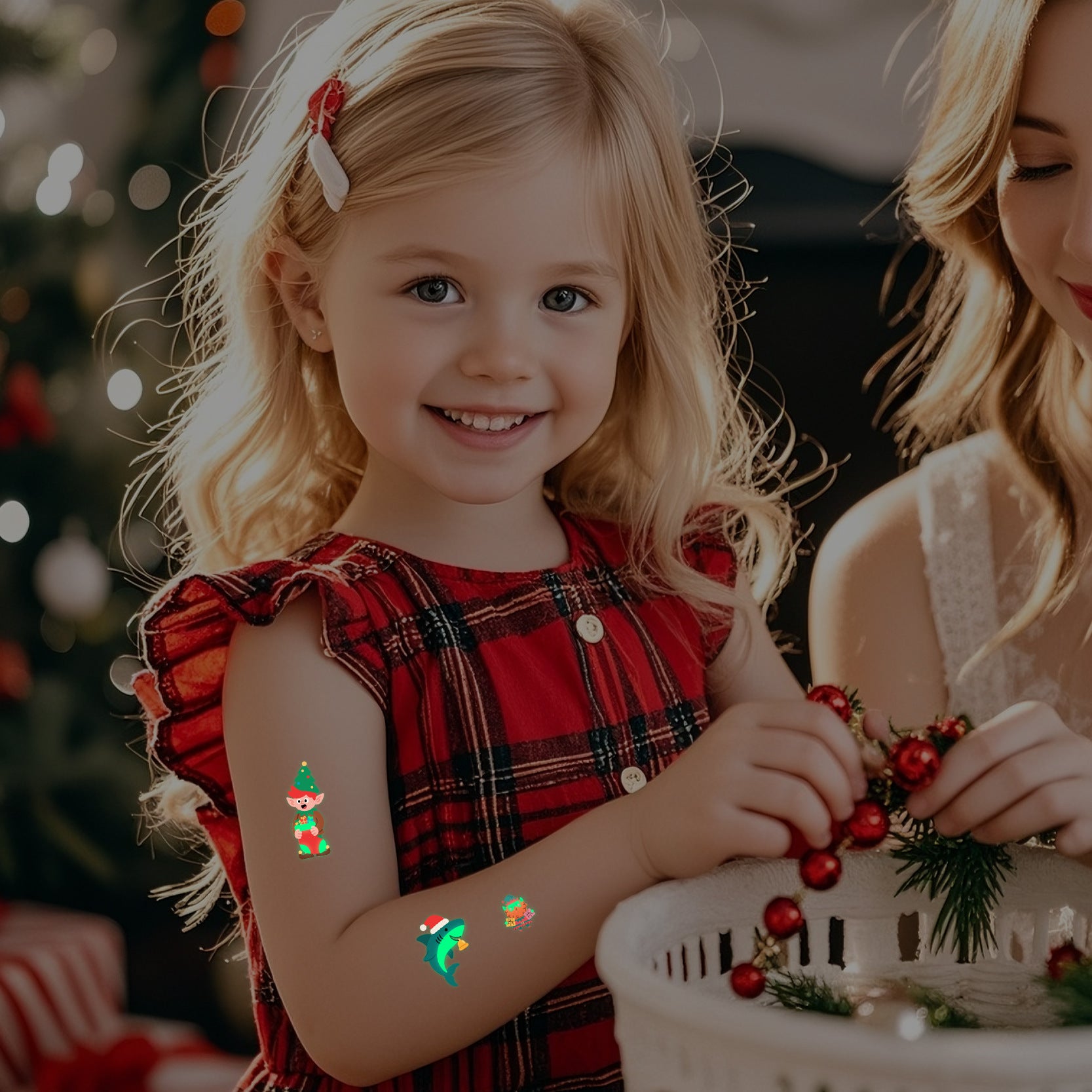 35 Glow-in-the-Dark Christmas Temporary Tattoos for Kids