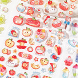 Sweet Apple Orchard 3D Resin Stickers | Cute Cat & Fruit Decorative Decals - mysquishcase