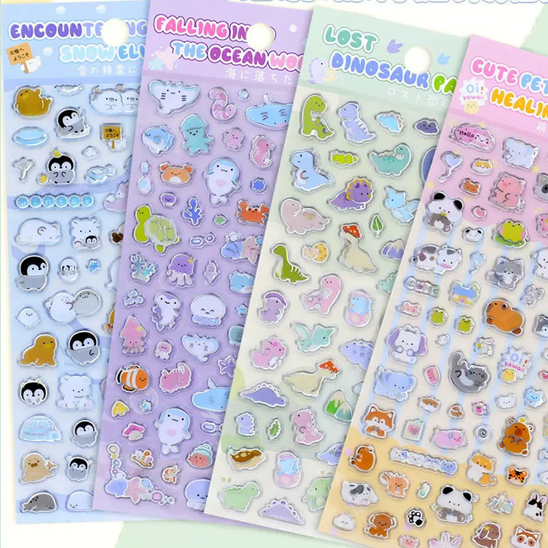 3D Small Animal Lapis Lazuli/Laser/Crystal Candy Stickers - Phone Case Decor