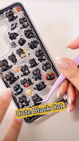 3D Cute Bubble Ghost Phone Case | Holographic Aurora Black Clear Cover