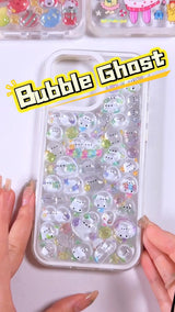 3D Cute Bubble Ghost Phone Case | Holographic Aurora Shima Enaga Cover