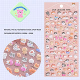 3D embossed bubble sticker sheet with cute cat patterns (calico, tabby, etc.), PVC self-adhesive, size 200×95mm