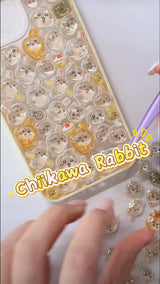 3D Cute Chiikawa Usagi Rabbit Phone Case | Cream Yellow Kawaii Drop Seal Cover